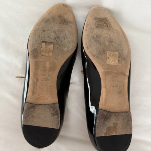 Jimmy Choo Patent/Leather Ankle Tie Flats - Picture 3 of 4